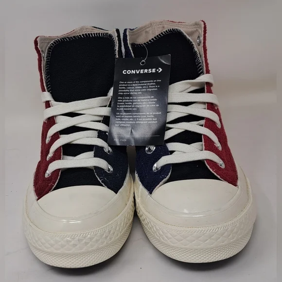 Converse Womens Chuck  70 Hi Top Upcycle Fleece 172267C Red Blue Black Gray 6 US - Picture 3 of 11